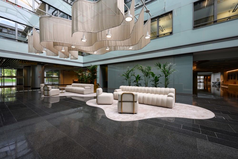 Roosevelt irodaház lobby megújítás